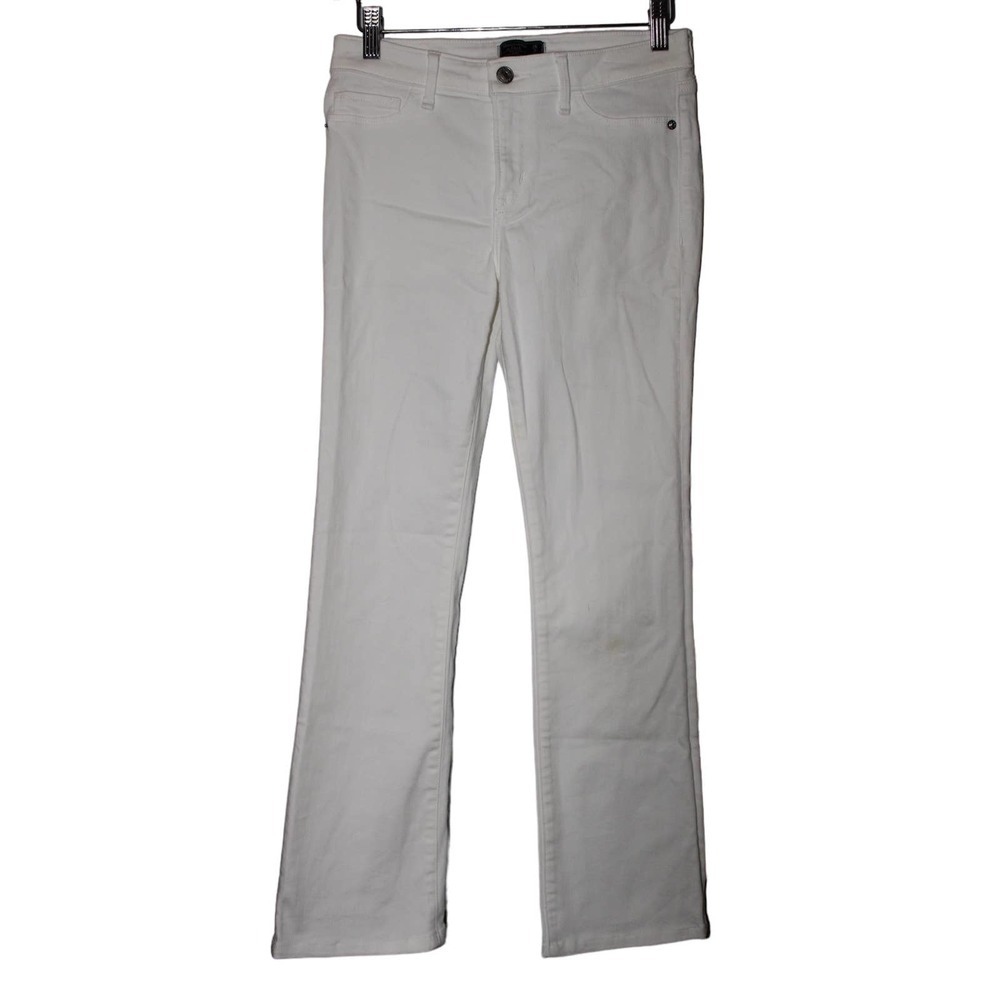 Womens Abercrombie & Fitch Mid Rise Boot White Cotton Boot Cut Jeans Size 28 / 2